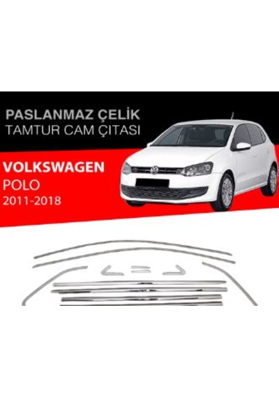 Vw Polo 2011 2017 Cam Çerçevesi 14 Prç Paslanmaz Çelik Krom Polo Cam Çıtası