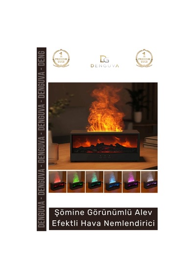 Havanemlendirici Şömine Görünümlü Ultrasonik Led Uzaktan Kumandalı Modern Alev Efektli Hava Nemlend