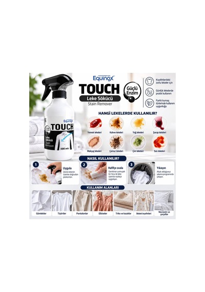 Equinox Touch Leke Sökücü Sprey 500 Ml Güçlü Enzimli Leke Çıkarıcı - 939637076