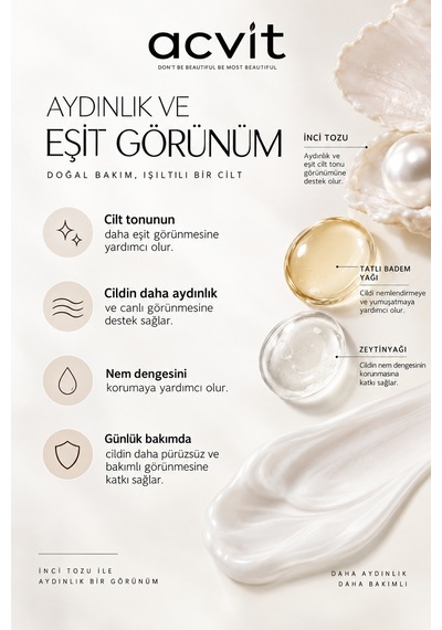 Acvit Cilt Tonu Renk Açıcı İnci Krem 50 ML