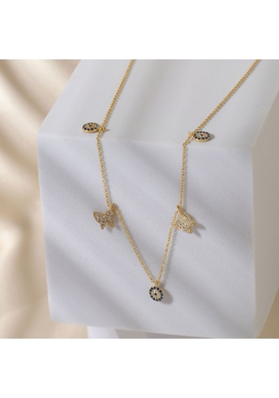 Kelebek Charm Kolye 718901 Gold Gümüş