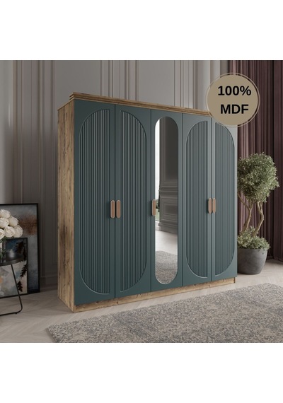 Soho 5 Kapak Mdf Gardırop Yeşil