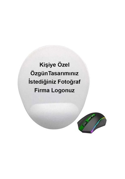 Sublimasyon Oval Mouse Pad - Bilek Destekli
