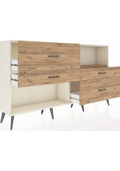 Arges Konsol Tek Raflı 4 Çekmeceli 176x30x99 Aytaşı-çam Aytaşı-çam