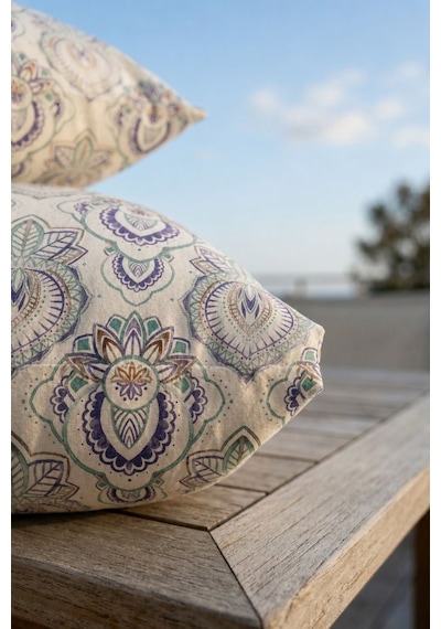 Cotton Collection Ranforce 2'li Yastık Kılıfı Maıra Mavi Çok Renkli