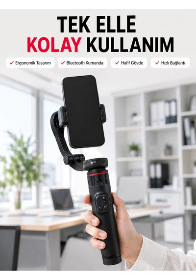 Profesyonel Aı Gimbal Selfie Stick Yüz Takipli Telefon Sabitleyici Bluetooth Kumandalı Katlanabilir Tripod Diğer