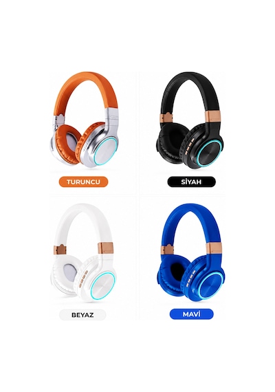 Hz-bt760 Bluetooth Kulaklık Hafıza Kartı Ve Aux Girişli Fm Radyolu Şarjlı Kulaküstü Kablosuz Kulaklık Super Bass