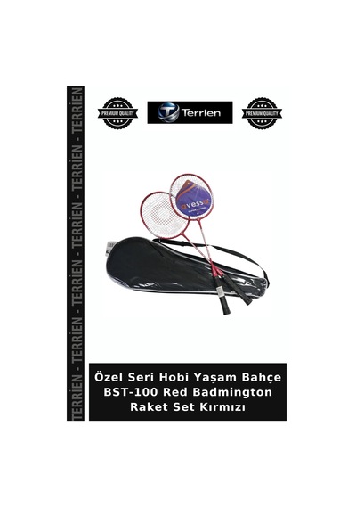 Özel Seri Hobi Yaşam Bahçe Bst-100 Red Badmington Raket Set Kırmızı