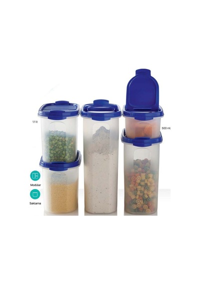 Oval Set Beşli Saklama Kabı Beyaz