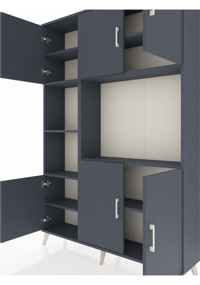 Arges Dolap 9 Raflı 6 Kapaklı 132x30x195 Antrasit-antrasit/an... Antrasit