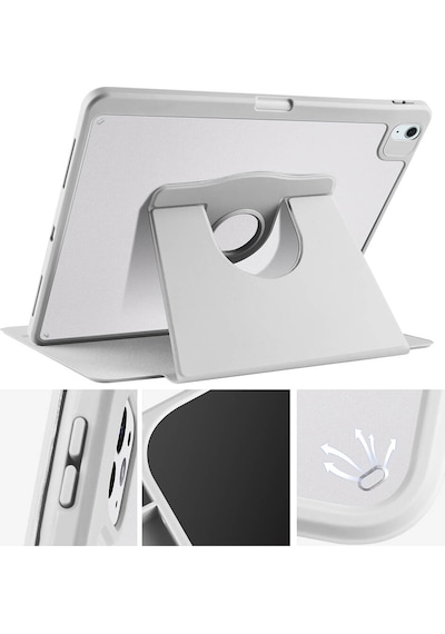 Apple Uyumlu iPad Pro 12.9 2022 M2 Kılıf Zore Termik Kalem Bölmeli Dönebilen Standlı Kılıf Kapaklı Kılıf