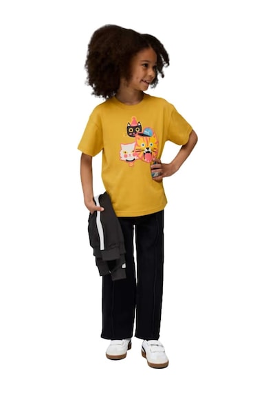 Puma Puma Moody Cat Tee Unisex Çocuk Sarı Tişört 8504 Sari