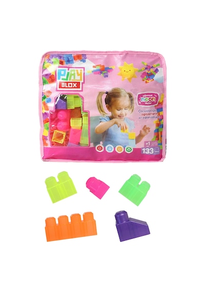 Play Blox 2991 Neon Renkler Mega Blok Seti 133 Parça Pembe Çantalı