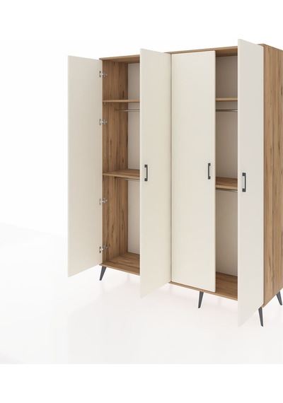 Hyperion Gardrop 4 Raflı 4 Kapaklı 4 Askılı 176x44x221 Çam-aytaşı/çam Aytaşı/çam