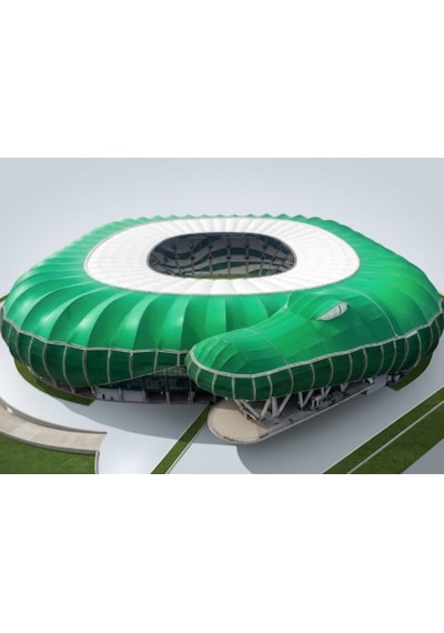 Bursaspor Timsah Arena Stadyum Maketi - 8 Cm Mini Figür - Özel Tasarım Taraftar Hediyesi 0