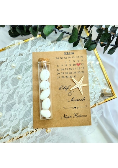 Söz Nişan Nikah Şekeri Hatıralık Kraft Kağıt Üzeri Şişe 30 Adet