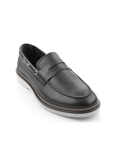 Siyah Hakiki Deri Erkek Loafer Ayakkabı E01698626003 Siyah