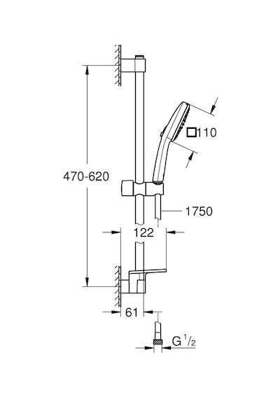 Grohe Tempesta Cube 110 Duş Seti 2 Akışlı Yağmur, Jet, - 26907003 Gümüş