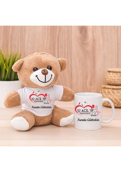 112 Acil Tıp Teknisyenine Hediye Peluş Ayıcık Ve Kupa Bardak
