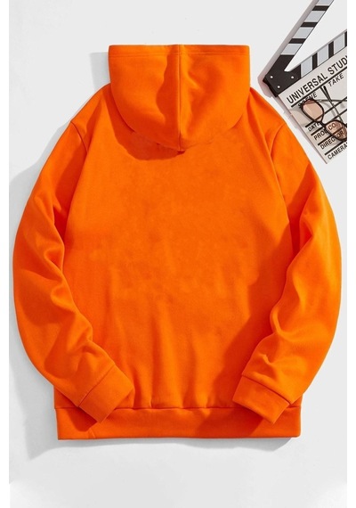 Uyguntarz Unisex T - Rex Baskılı Sweatshirt Turuncu