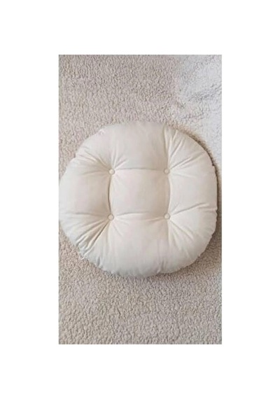 Makrome Alt Salıncak Minderi Yer Sandalye Minderi 60x60 Ekru Ekru