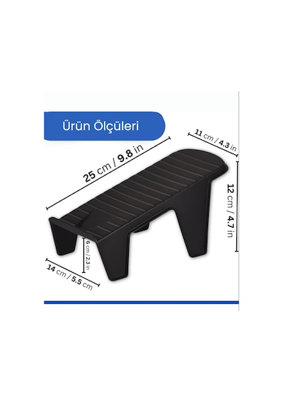 10 Adet Tekli Ayakkabı Rampası Plastik Siyah Tr Diğer
