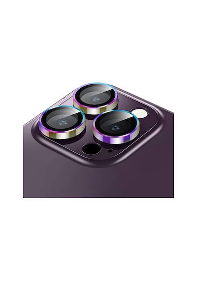 Buff Apple Uyumlu iPhone 13 Pro / 13 Pro Max Kamera Metal Lens Koruyucu Gökkuşağı