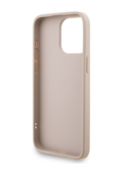 Apple Uyumlu iPhone 15 Pro Max Kılıf Guess Lisanslı Bilek Askı İpli Metal 4g Ve Yazı Logolu Kapak Pembe