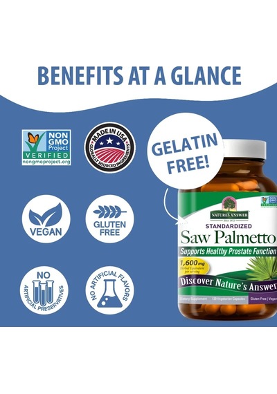 Saw Palmetto 1,600 Mg 120 Veg. Capsules
