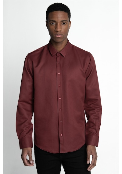 Tudors Modern Slim Fit Pamuklu Kolay Ütü Armürlü Erkek Gömlek-26633 Bordo Tudors Modern Slim Fit Pamuklu Kolay Ütü Armürlü Erkek Gömlek-26633 Bordo