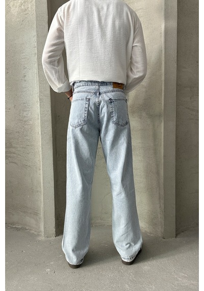 Erkek Baggy Jean Pantolon Mavi