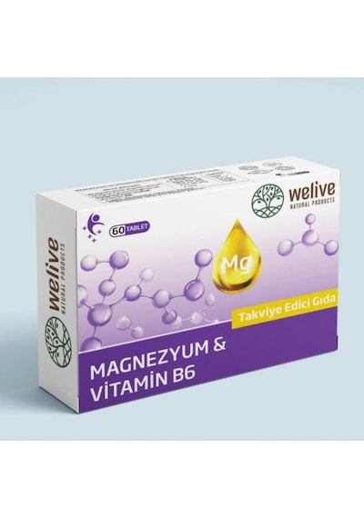 Magnezyum & Vitamin B6 Takviye Edici Gıda 60 Tablet - Enerji Desteği, Kas Ve Sinir Sağlığı