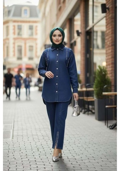 Hb Harma Time Butik Kadın Kot Ceket Pantolon İkili Kot Lacivert Takım Lacivert Lacivert Hb Harma Time Butik Kadın Kot Ceket Pantolon İkili Kot Lacivert Takım Lacivert Lacivert