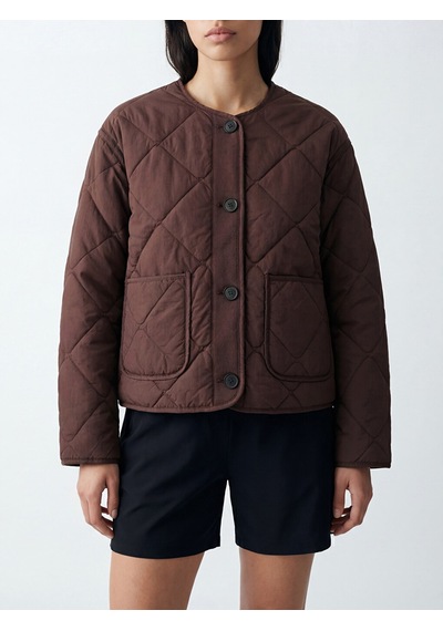 Lcw Vision Bordo Baklava Desenli Oversize Kadın Şişme Mont
