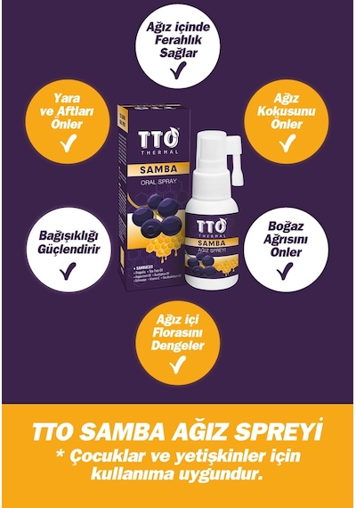 Tto Samba Sambucol Propolis Çay Ağacı Yağı Ağız Spreyi 30 ML