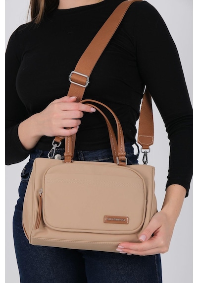 Silver Polo Sp1227 Kadın Omuz Çantası Saten Nut-taba