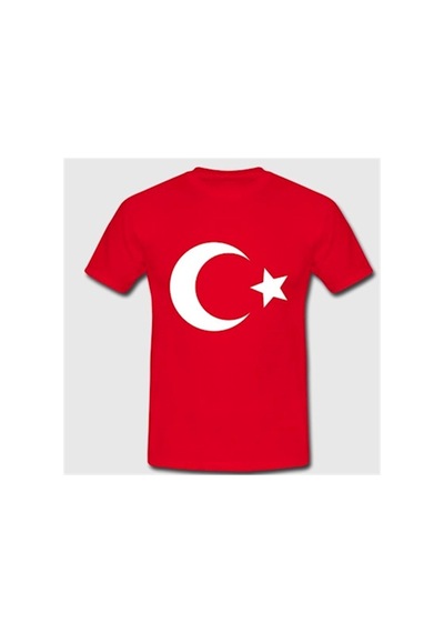 Kidsmadamiko Unisex Çocuk Kırmızı Ay Yıldız Baskılı Türk