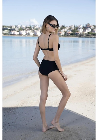Estiva Gd Goldoremi 2511-600 Kadın Kaplı Yüksek Bel Bitili Bikini Takım Siyah