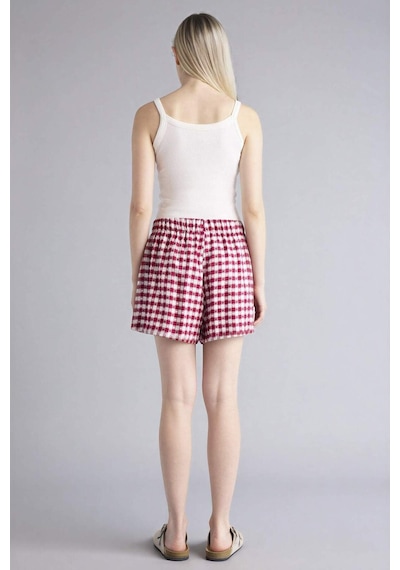 Defacto Kareli Şort Pijama Altı G7995ax26spbr205 Bordo-br205