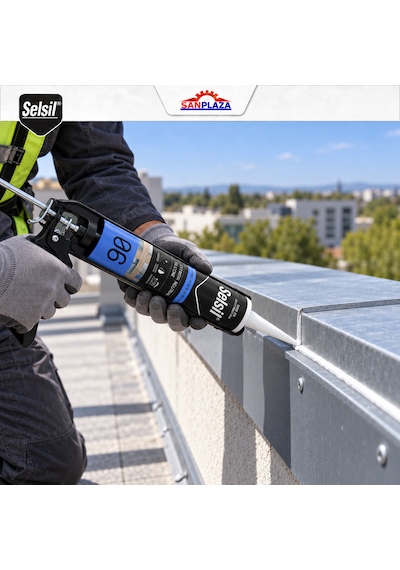 Selsil Beyaz Nötr Dış Cephe Silikonu 300 Ml Uv Dayanımlı Cam Pvc Beton Derz Dolgu Mastiği