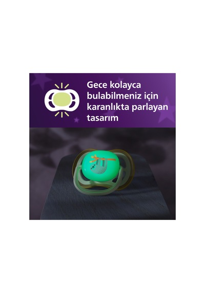 Ultra Air Gece Emziği, Ortadontik, Karanlıkta Parlayan, 0-6 Ay, Erkek, Scf376/24 Bukalemun