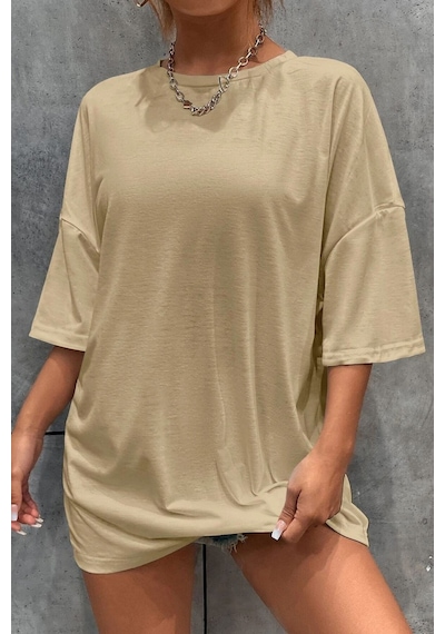Flood Of Style Unisex 1898 Brooklyn Baskılı T-shirt Bej