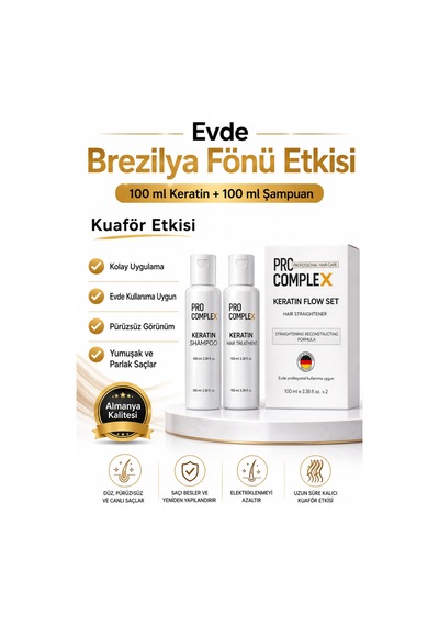 Keratin Set 2 Kullanımlık Evde Keratin Bakım Ve Saç Düzleştirme Seti 2x100 ML