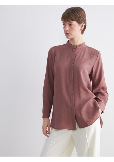 Lcwaıkıkı Classic Kahverengi Oversize Modal Karışımlı Kadın Gömlek Tunik
