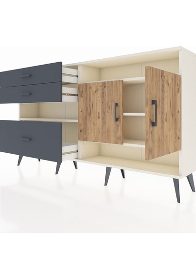 Arges Konsol 4 Raflı 3 Çekmeceli 2 Kapaklı 176x30x99 Aytaşı-çam/a Aytaşı-çam/antrasit Arges Konsol 4 Raflı 3 Çekmeceli 2 Kapaklı 176x30x99 Aytaşı-çam/a Aytaşı-çam/antrasit