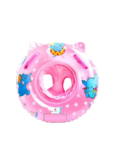 0-3 Yaş 50 Cm Pembe Oturaklı Bebek Şişme Deniz Simidi, Çocuk Deniz Can Simidi, Bebek Yüzme Koltuğu Pembe