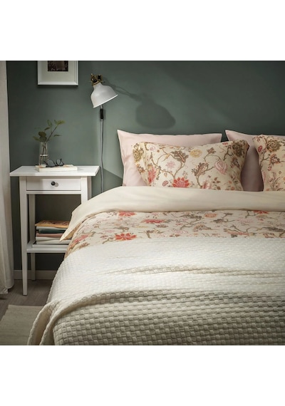 Ikea Nasselklocka Tek Kişilik Nevresim Takımı 150 X 200 Cm Açık Gri - Açık Bej Çok Renkli