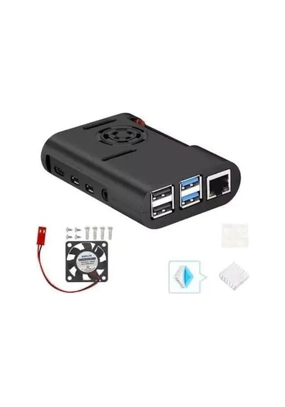 Raspberry Pi 4 Fan Case-siyah