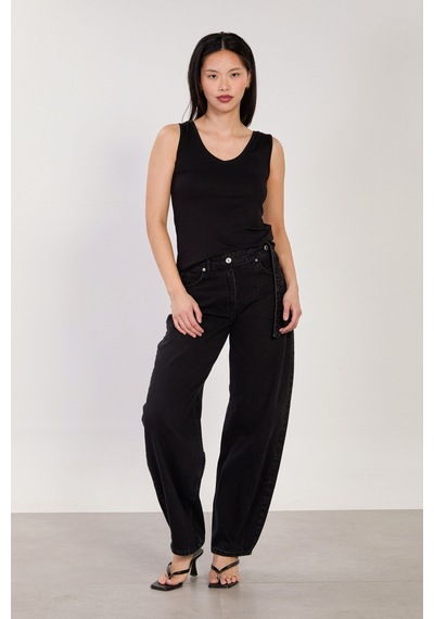 Barrels And Oıl Kadın J91 Kuşaklı Baggy Jean Pantolon - Siyah Siyah