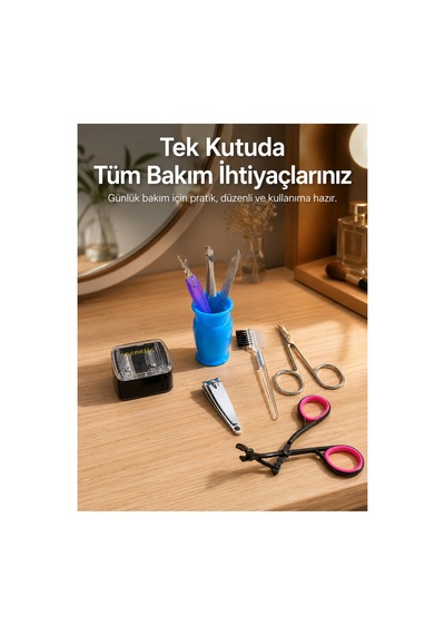 Ev Tipi Manikür Seti Cımbız Tırnak Makası Kaş Makası Bakım Kiti -